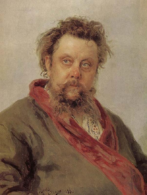 Ilia Efimovich Repin Mussorgsky portrait